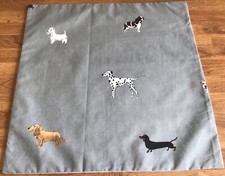 Image of 16” Cushion Cover Made W/ Sophie Allport Fetch Dogs & Stripe Cotton Fabric New