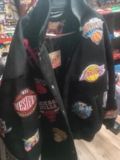 Vintage Jeff Hamilton NBA Teams Patch Jacket 1999 With Tag 5xl Men Read Descript