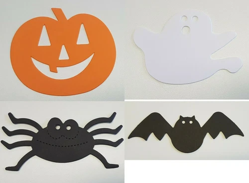 Halloween Window Decorations Pumpkins/Spiders/Bats/Ghosts x25 Of Each