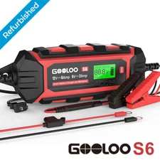 GOOLOO S6 6Amp 6V 12V Auto Smart Car Battery SuperSafe Portable Trickle Charger