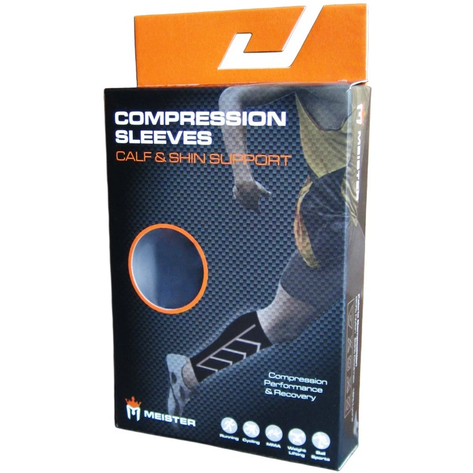MEISTER COMPRESSION LEG SLEEVES Running Calf Shin Splints CrossFit S/M/L/XL PAIR - Image 4 of 4