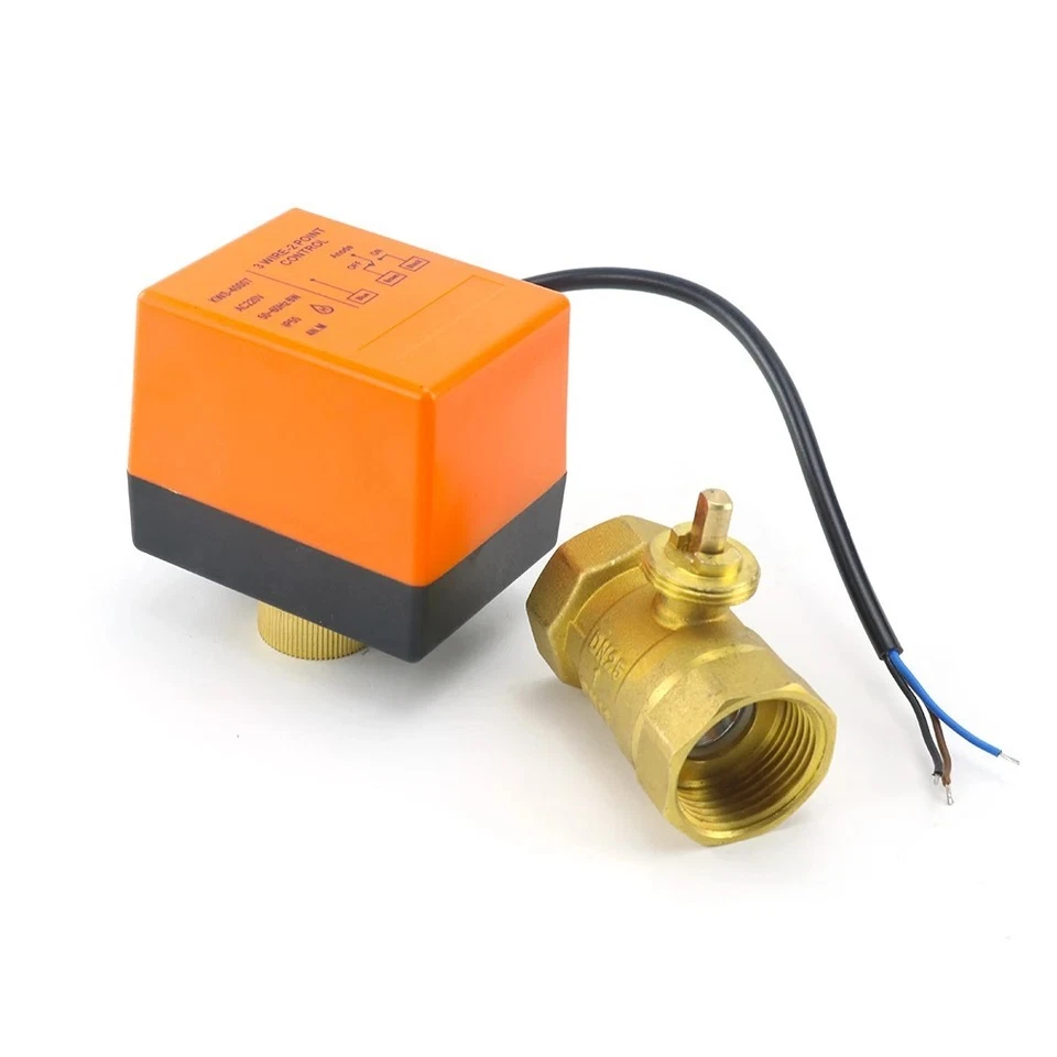 1/2 дюйма 3/4 дюйма 1 дюйм латунный 2-полосный моторизованный шаровой клапан DN15/DN20/DN25 трехпроводной двухконтактный - Изображение 3 из 4