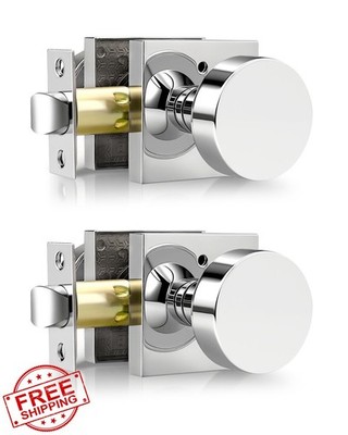 Gobrico Privacy Door Knobs Polished Chrome Lock 2 Pack