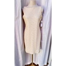 Lauren Ralph Lauren ivory sequin sleeveless party dress