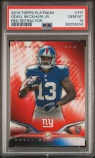 2014 Topps Platinum Odell Beckham Jr. #117 RARE RED REFRACTOR /25 Rookie PSA 10
