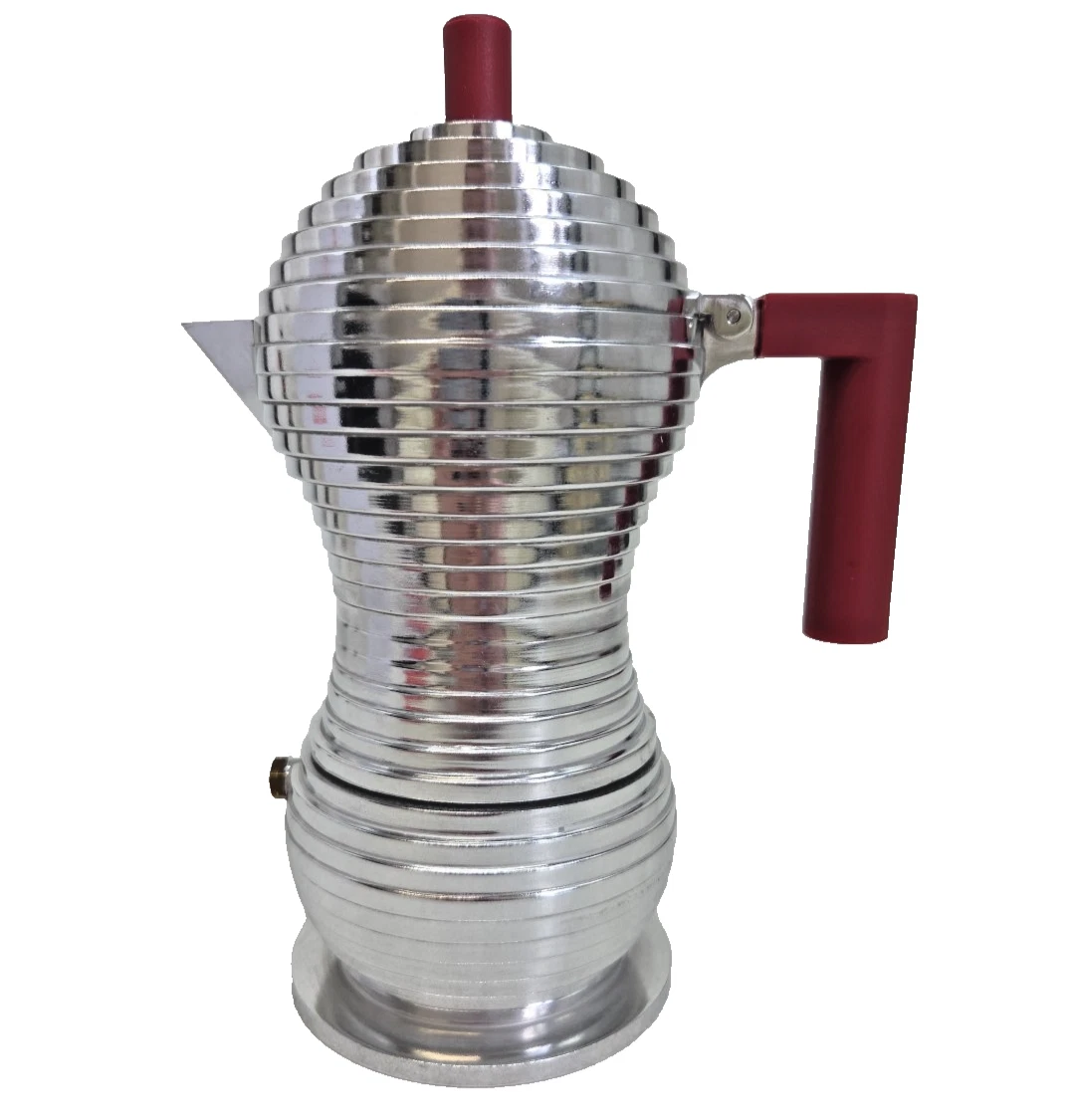 Alessi Pulcina Metal Espresso Coffee Maker MDL02/3R Red Handle Boxed VGC