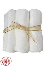 Baby Washcloths 6 Pack Bamboo Viscose White 10x10 Absorbent