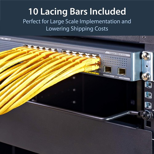 StarTech.com Horizontal Lacing Bar w/ 2 inch Offset at 75 Degrees- Server Rack C - Picture 2 of 5