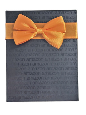 Amazon Gift Card Box Black with Orange Ribbon (BOX ONLY - NO GIFT CARD)