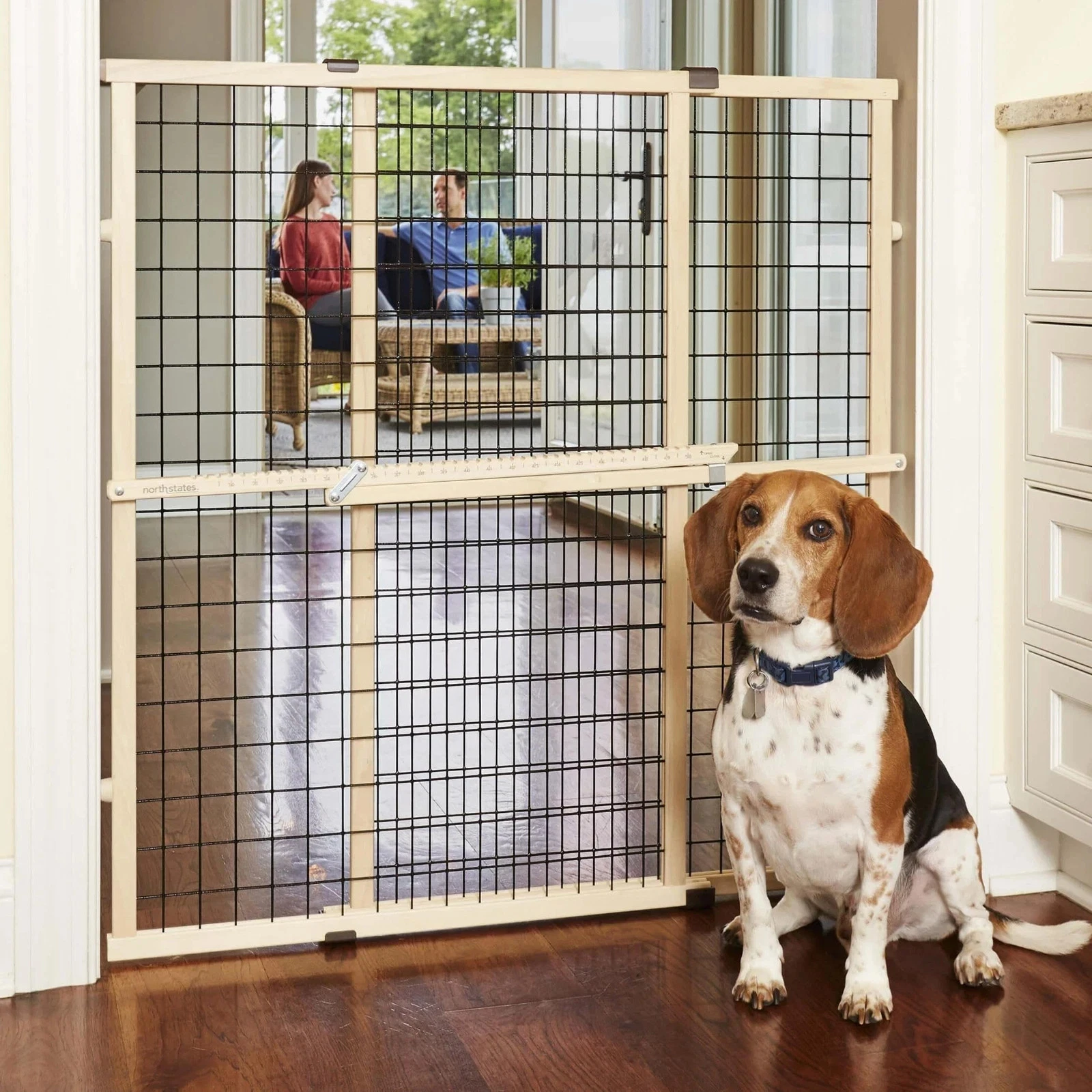 MYPET North States Wire Mesh Dog Gate: 29.5-48" Wide. Pressure Mount