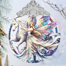 Unicorn  Fairy Stained Glass Ornament-Christmas Ornament-Christmas Decorations