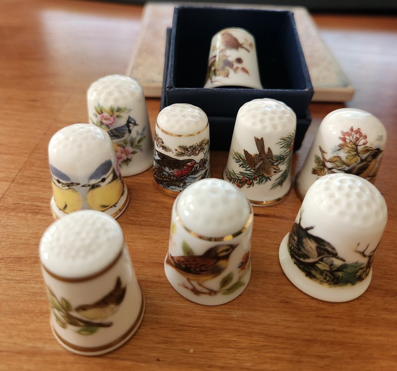 Bird Themed Thimbles Signed Royal Worcester Thimble-Coalport-Reutter-Sutherland