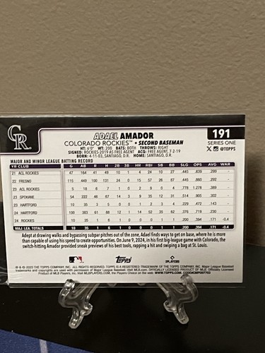 2025 Topps Series 1 Adael Amador Image Variation SSP RC. - Picture 3 of 3