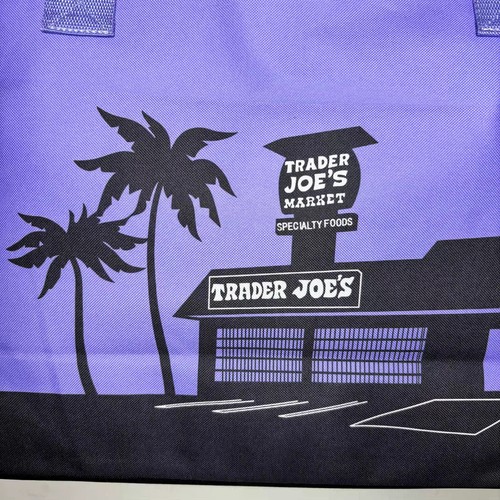 Set of 4 — Trader Joe’s Large Reusable Insulated Cooler Tote Bag Lavender Purple - Foto 4 di 16