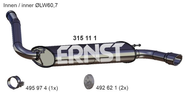 Ernst EndschalldäMpfer SchalldäMpfer Auspuff Hinten FüR Ford Focus III Turnier-image