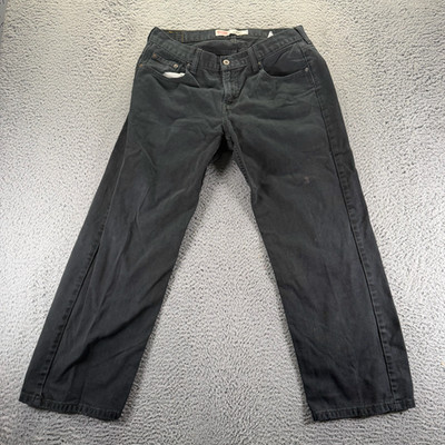 Levi's 550 Jeans Boys 14 Husky Black Cotton Denim Straight Relaxed Fit Workwear