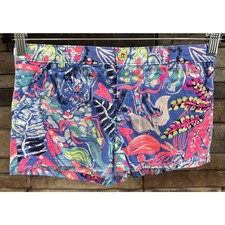 Girls LILLY PULITZER Bright Floral Flat Front Shorts Size 12 B6