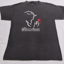 Disney's Beauty And The Beast On Broadway Tee T-Shirt Sz Large Black Embroidered