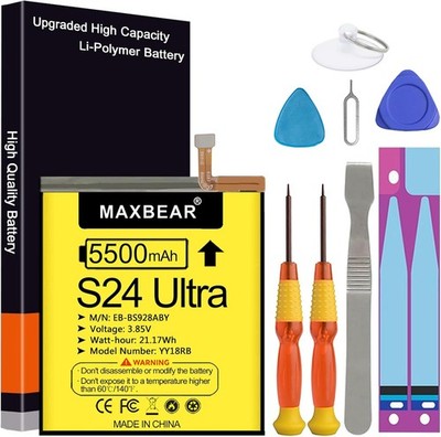 Galaxy S24 Ultra Battery Upgraded 5500mAh 3.85V Li Polymer Replacement Battery