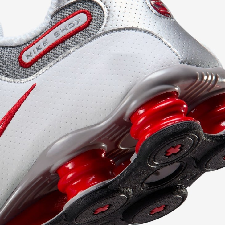 New Nike Shox NZ Shoes - White/Sport Red/Cool Grey/Metallic Silver