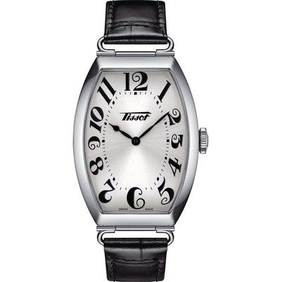 Tissot Men's Watch Heritage Porto Silver Tone Dial Leather Strap T1285091603200