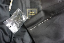 Sartoria Partenopea Solid Black Wool 2 Pc Suit Jacket Pants 44R 54EU NEW
