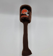 Vintage Cleveland BROWNS Golf Club Headcover 3 Wood Embroidered NFL Faux Fur