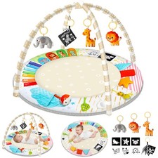 URMYWO Tummy Time Mat - Comfortable Baby Floor Play Mat Activity Gym for 0-3-6-1
