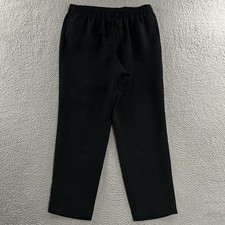 Talbots Womens Pants Black Size Large Eastport High Rise 100% Polyester