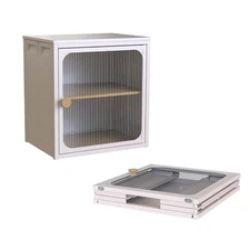 Single Sturdy & Convenient Foldable Cabinet, Durable Steel-Wood Combo