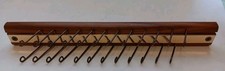 Vintage Wood and Metal Men's Tie Rack with 24 Hooks - 13 7/8 inches long