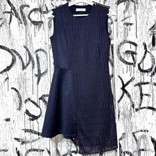 Sandro Paris Ladies Asymmetrical Dress Sleeveless Navy Blue Size 1 Polyamide