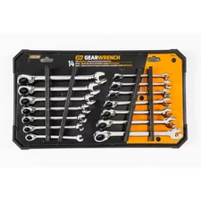 Sae/Metric 72-Tooth Reversible Combination Ratcheting Wrench Tool Set (14-Piece)