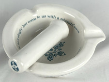 Vintage Merck Sharp & Dohme MSD Ceramic Mortar & Pestle Pharmacy Advertising