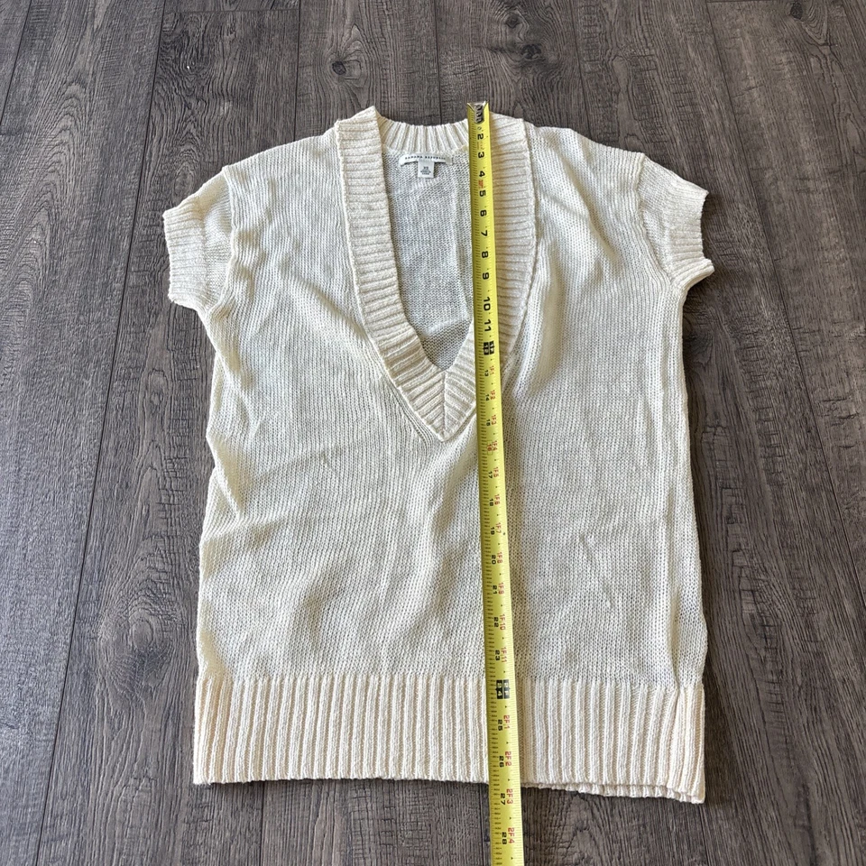 Banana Republic Crema Tejido Lino Suéter Chaleco Mujer’s XS Foto 2 de 4