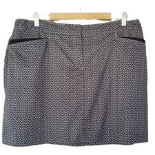 Izod Skort Womens 16 Black White Golf Tennis Geometric Print Style 8899