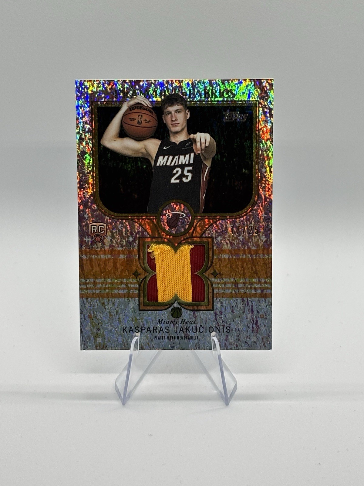 2025-26 Topps Kasparas Jakucionis Franchise Fabrics Orange Holo Foil /25 RC Heat