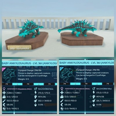 ARK ASCENDED PVE PAIR BABY ANKY TRON 1.974% DMG TOP STATUS PC/XBOX/PS5