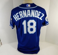 2020 Kansas City Royals Oscar Hernandez #18 Game Issued Blue Jersey DG Patch 90
