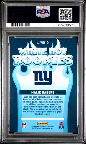 2024 Panini Donruss White Hot Rookies #WH10 Malik Nabers PSA 8 - Bild 2 von 2