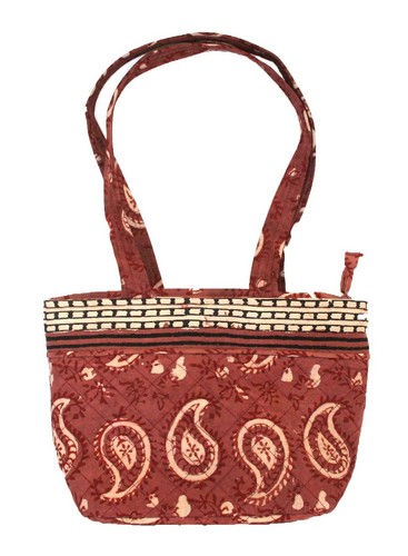 Gesteppte Dabu-Handtasche aus Baumwolle mit Blockdruck 13 x 9 - Bild 1 von 1