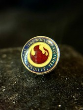 Vintage 1982 World's Fair Knoxville Tenn. Enamel Lapel Pin - Energy Flame