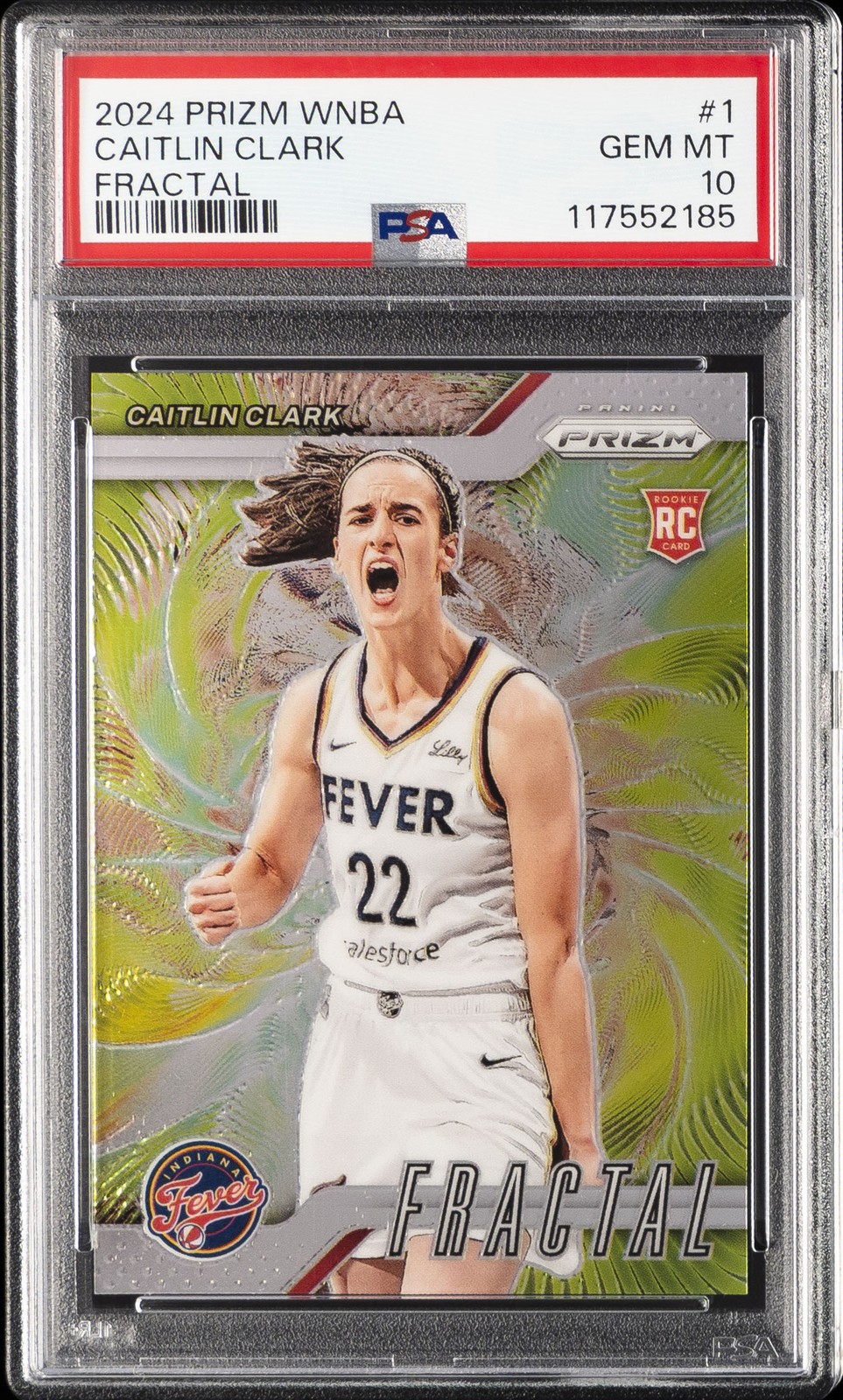 2024 PANINI PRIZM WNBA FRACTAL #1 CAITLIN CLARK ROOKIE RC PSA 10