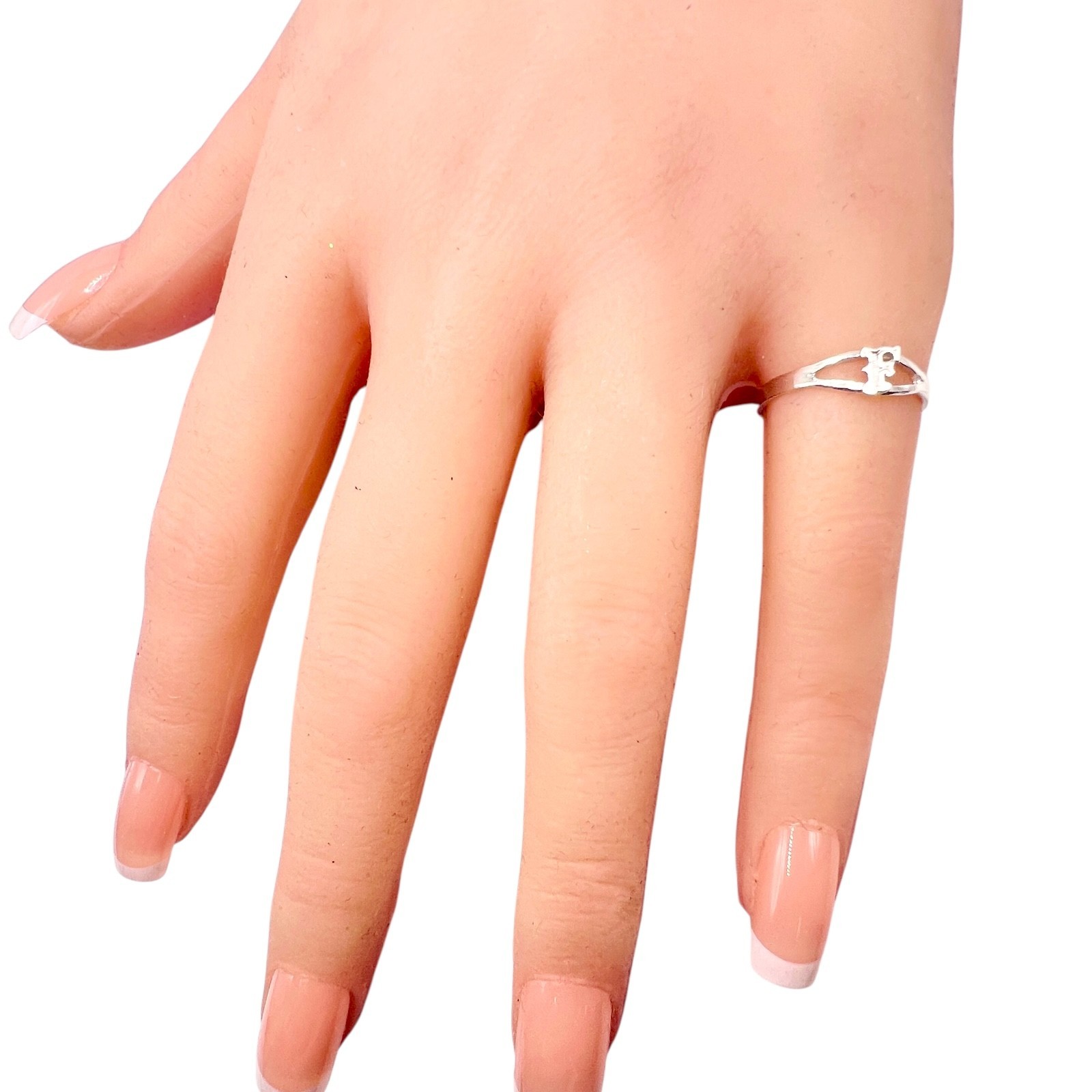 Initial Letter F Ring 925 Solid Sterling Silver P… - image 10