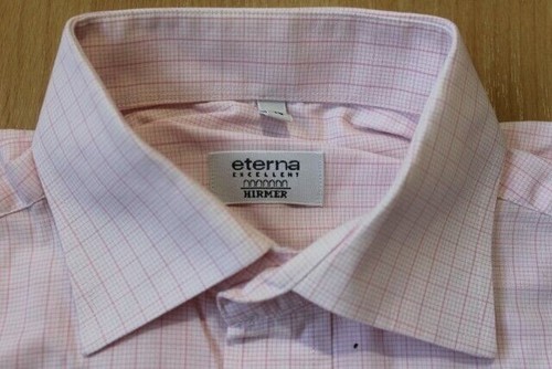 U1950 eterna EXCELLENT Communes Chemise 38 Rose Clair à Carreaux Très Bien - Photo 1/1