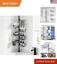 Shower Caddy Organizer Tension Pole, Rustproof 6-Pack Corner Shelf with 30-12...