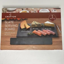 Crofton Slate Serving Board 12 X 8, Includes Chalk Writing Pencil
