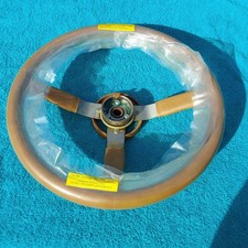 Nos Jeep 1984-95 Tan Leather Wrapped Steering Wheel Cherokee Wrangler Comanche
