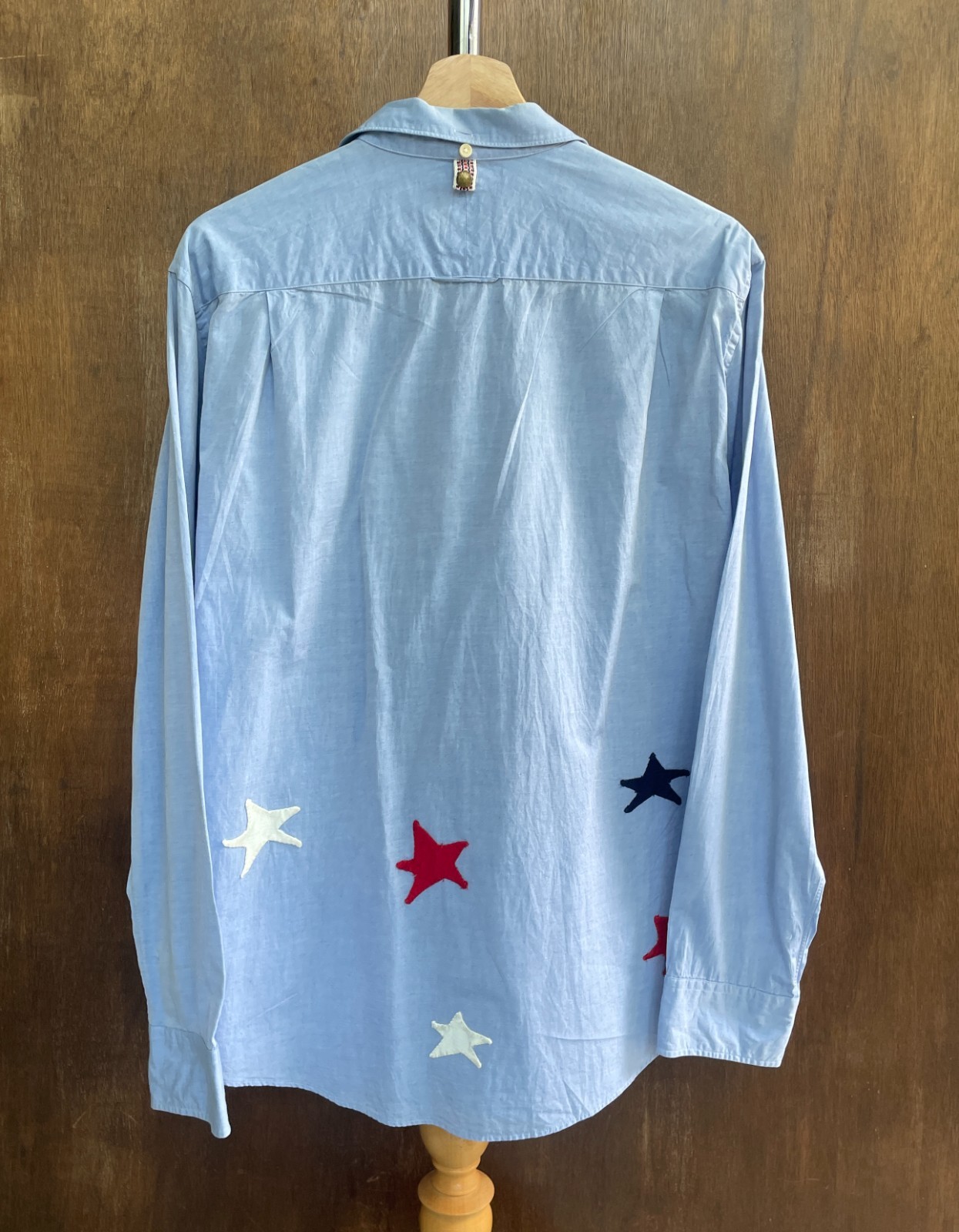 Visvim Star Patch Button Down Shirt Light Blue Ma… - image 4