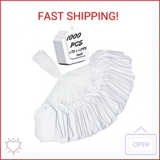 1000 PCS Pre-Strung Price Tags with String, White Paper Label Tags for Garage Sa